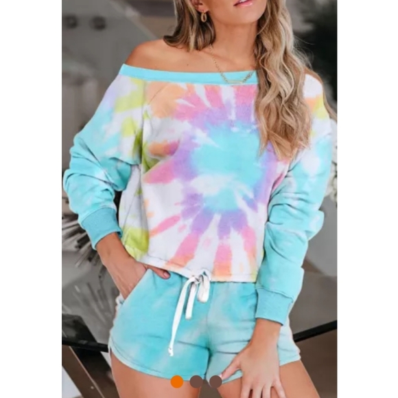 Other - SUPER CUTE BLUE TIE DYE PAJAMAS SHORT SET NEW
